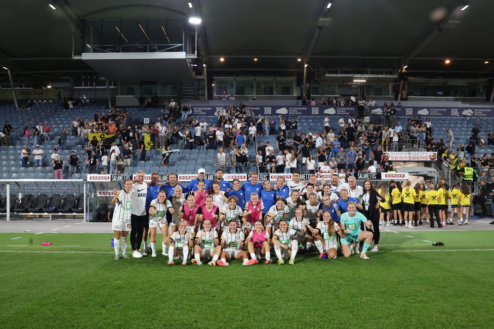 Sturm Frauen - Gintra
UEFA Womens Europa Cup Qualifikation, 1. Runde, SK Sturm Graz Frauen - FC Gintra, Stadion Graz-Liebenau, 26.08.2026.Foto zeigt die Mannschaft der Sturm Frauen
