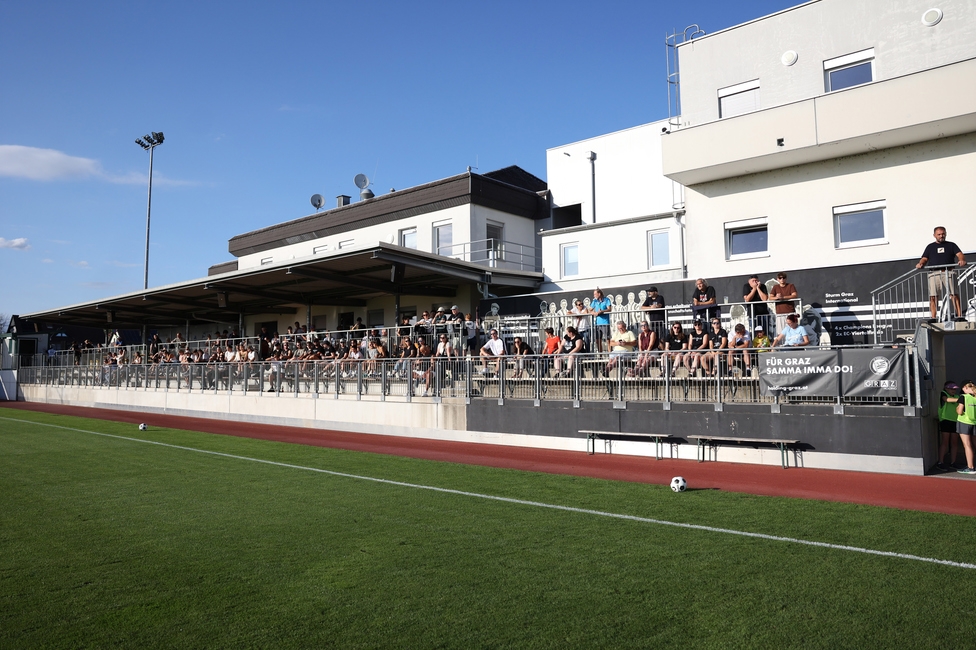 Sturm Frauen - Suedburgenland
OEFB Frauen Bundesliga, 5. Runde, SK Sturm Graz Frauen - SpG Suedburgenland TSV Hartberg, Trainingszentrum Messendorf, 29.08.2026. Foto zeigt Fans von Sturm
