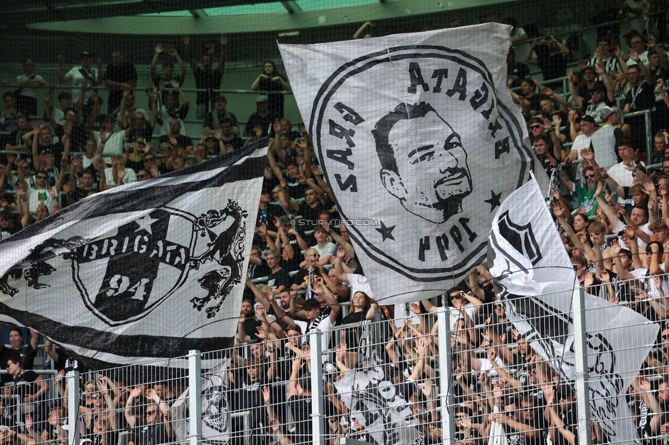 Rapid - Sturm Graz
Oesterreichische Fussball Bundesliga, 5. Runde, SK Rapid Wien - SK Sturm Graz, Weststadion Wien, 30.08.2026. 

Foto zeigt Fans von Sturm
