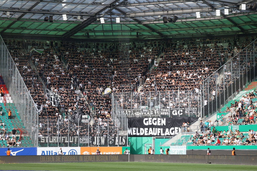 Rapid - Sturm Graz
Oesterreichische Fussball Bundesliga, 5. Runde, SK Rapid Wien - SK Sturm Graz, Weststadion Wien, 30.08.2026. 

Foto zeigt Fans von Sturm
