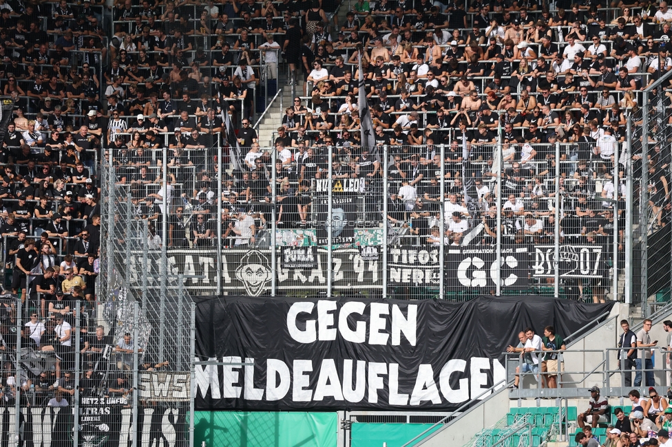 Rapid - Sturm Graz
Oesterreichische Fussball Bundesliga, 5. Runde, SK Rapid Wien - SK Sturm Graz, Weststadion Wien, 30.08.2026. 

Foto zeigt Fans von Sturm

