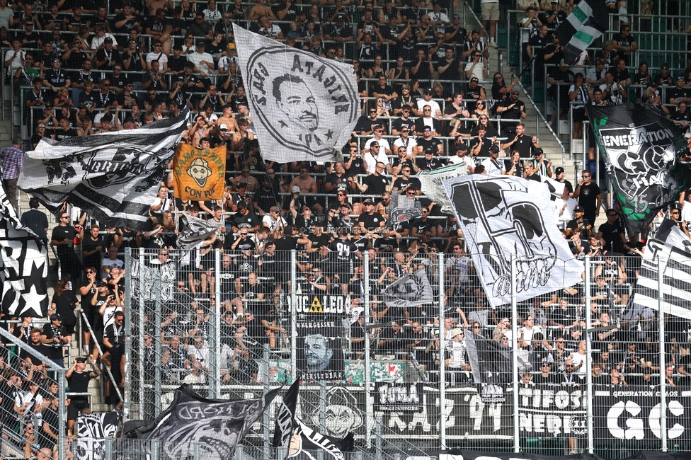 Rapid - Sturm Graz
Oesterreichische Fussball Bundesliga, 5. Runde, SK Rapid Wien - SK Sturm Graz, Weststadion Wien, 30.08.2026. 

Foto zeigt Fans von Sturm

