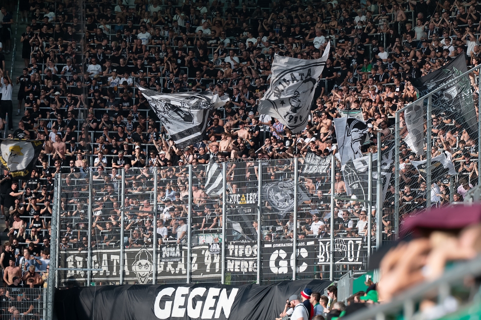 Rapid - Sturm Graz
Oesterreichische Fussball Bundesliga, 5. Runde, SK Rapid Wien - SK Sturm Graz, Weststadion Wien, 30.08.2026. 

Foto zeigt Fans von Sturm
