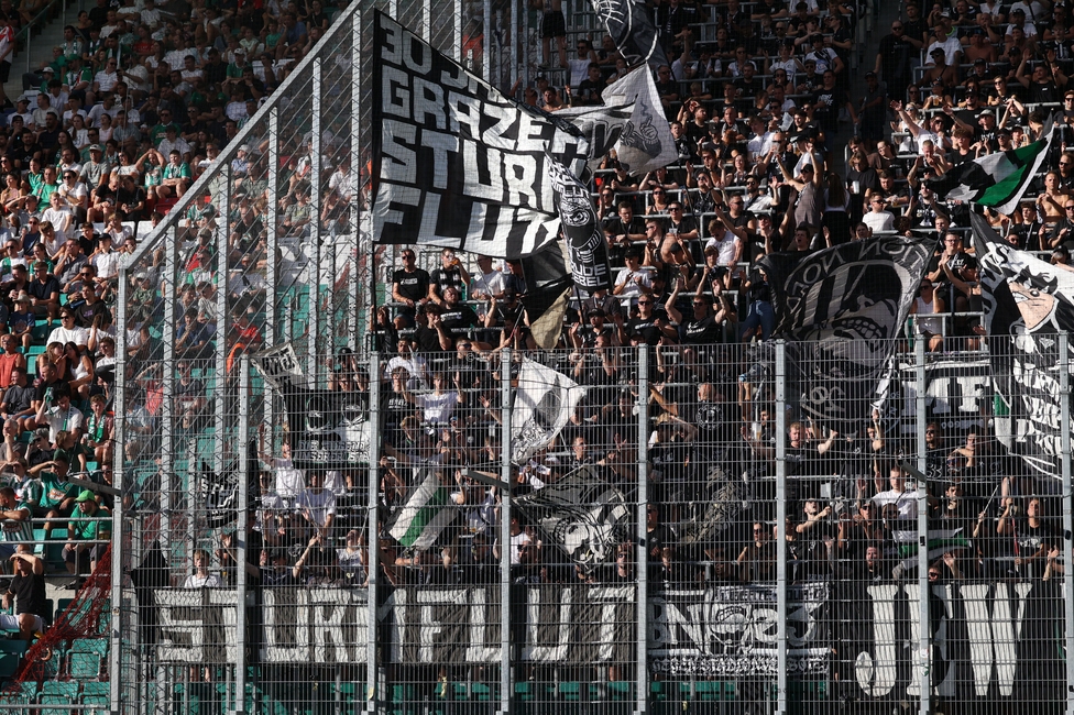Rapid - Sturm Graz
Oesterreichische Fussball Bundesliga, 5. Runde, SK Rapid Wien - SK Sturm Graz, Weststadion Wien, 30.08.2026. Foto zeigt Fans von Sturm
