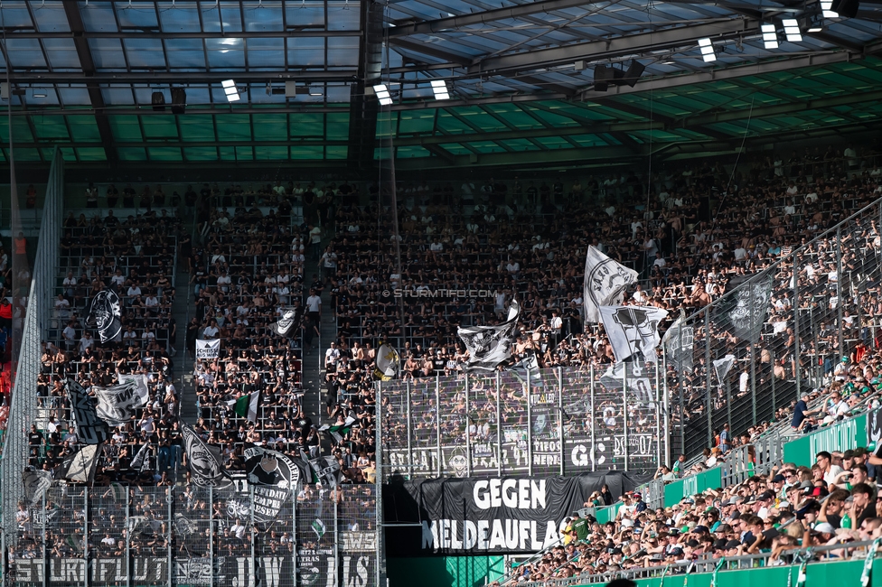 Rapid - Sturm Graz
Oesterreichische Fussball Bundesliga, 5. Runde, SK Rapid Wien - SK Sturm Graz, Weststadion Wien, 30.08.2026. Foto zeigt Fans von Sturm
