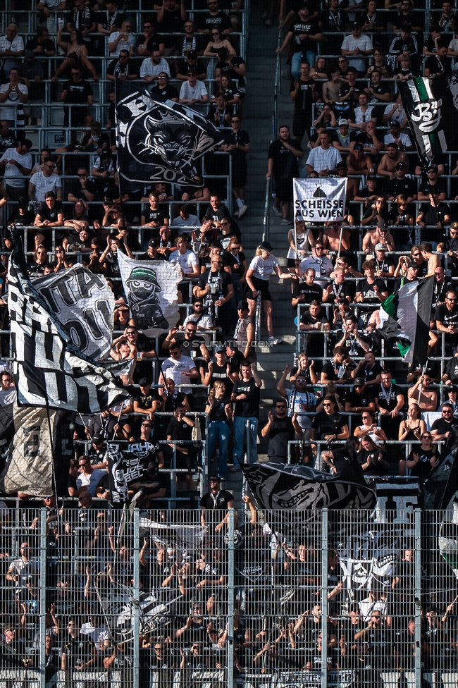 Rapid - Sturm Graz
Oesterreichische Fussball Bundesliga, 5. Runde, SK Rapid Wien - SK Sturm Graz, Weststadion Wien, 30.08.2026. 

Foto zeigt Fans von Sturm
