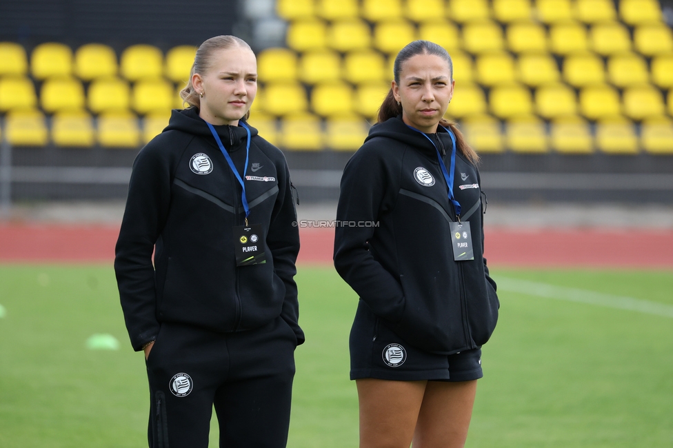 Gintra - Sturm Frauen
UEFA Womens Europa Cup, 1. Runde, FC Gintra - SK Sturm Graz Frauen, Siauliai City Municipal Stadium, 02.09.2026.Foto zeigt Lena Breznik (Sturm Frauen) und Ruzica Krajinovic (Sturm Frauen)
