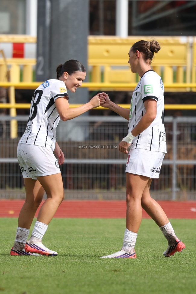 Gintra - Sturm Frauen
UEFA Womens Europa Cup, 1. Runde, FC Gintra - SK Sturm Graz Frauen, Siauliai City Municipal Stadium, 02.09.2026.Foto zeigt Marie Spiess (Sturm Frauen) Laura Krumboeck (Sturm Frauen)
