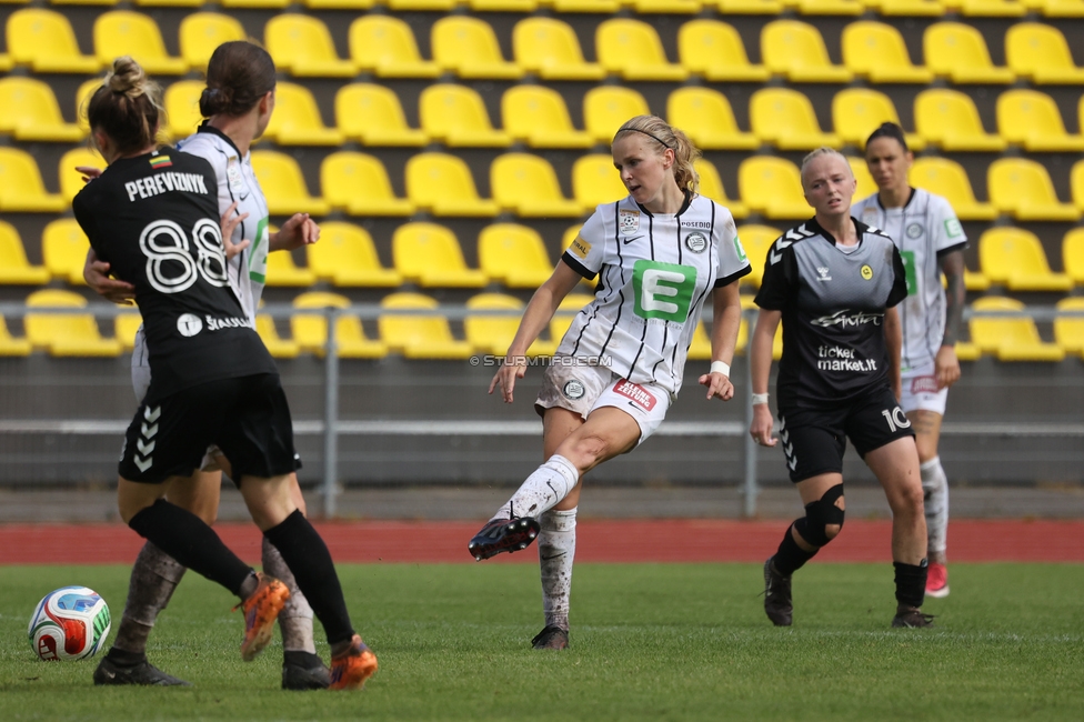 Gintra - Sturm Frauen
UEFA Womens Europa Cup, 1. Runde, FC Gintra - SK Sturm Graz Frauen, Siauliai City Municipal Stadium, 02.09.2026.Foto zeigt Merel Bormans (Sturm Frauen)
