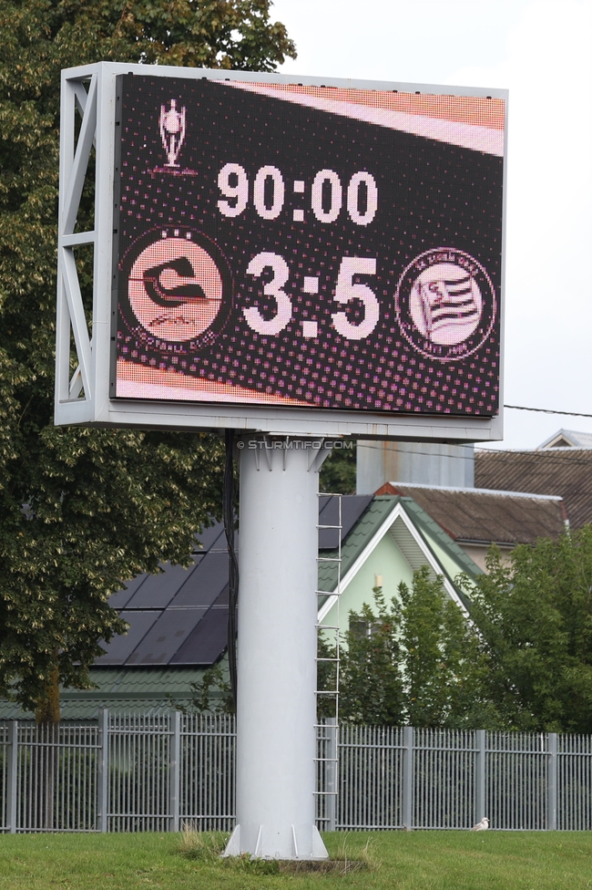 Gintra - Sturm Frauen
UEFA Womens Europa Cup, 1. Runde, FC Gintra - SK Sturm Graz Frauen, Siauliai City Municipal Stadium, 02.09.2026.Foto zeigt den Endstand
