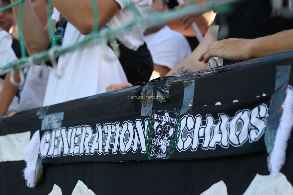 Voitsberg - Sturm Graz
OEFB Cup 2. Runde, TSV Voitsberg - SK Sturm Graz, Muenzer Bioindustrie Sportpark, Voitsberg, 05.09.2026. Foto zeigt Fans von Sturm
