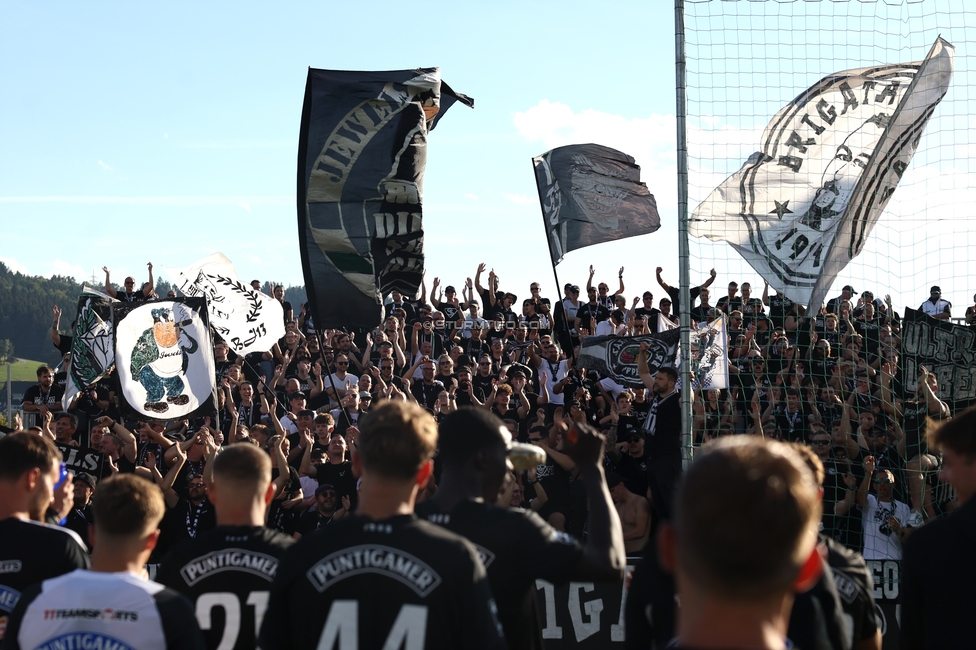 Voitsberg - Sturm Graz
OEFB Cup 2. Runde, TSV Voitsberg - SK Sturm Graz, Muenzer Bioindustrie Sportpark, Voitsberg, 05.09.2026. Foto zeigt Fans von Sturm
