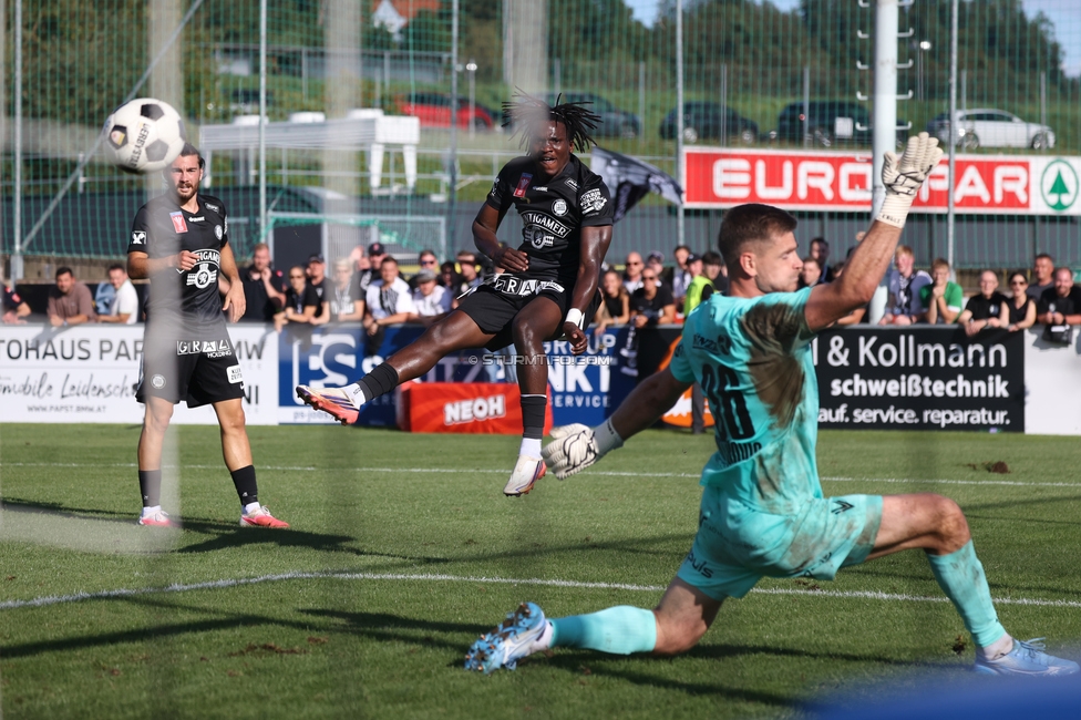 Voitsberg - Sturm Graz
OEFB Cup 2. Runde, TSV Voitsberg - SK Sturm Graz, Muenzer Bioindustrie Sportpark, Voitsberg, 05.09.2026. Foto zeigt Seedy Jatta (Sturm)
