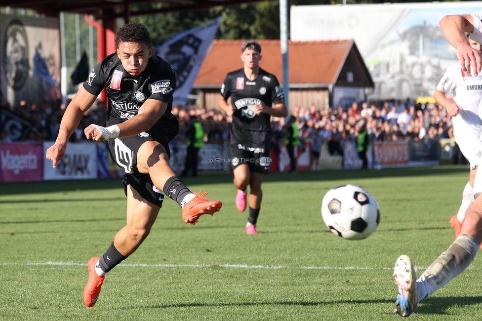 Voitsberg - Sturm Graz
OEFB Cup 2. Runde, TSV Voitsberg - SK Sturm Graz, Muenzer Bioindustrie Sportpark, Voitsberg, 05.09.2026. Foto zeigt Jacob Peter Hoedl (Sturm)
