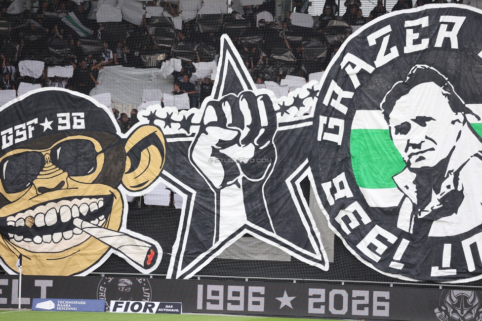 Sturm Graz - LASK
Oesterreichische Fussball Bundesliga, 6. Runde, SK Sturm Graz - Linzer ASK, Stadion Graz-Liebenau, 13.09.2026. Foto zeigt Fans von Sturm mit einer Choreografie
