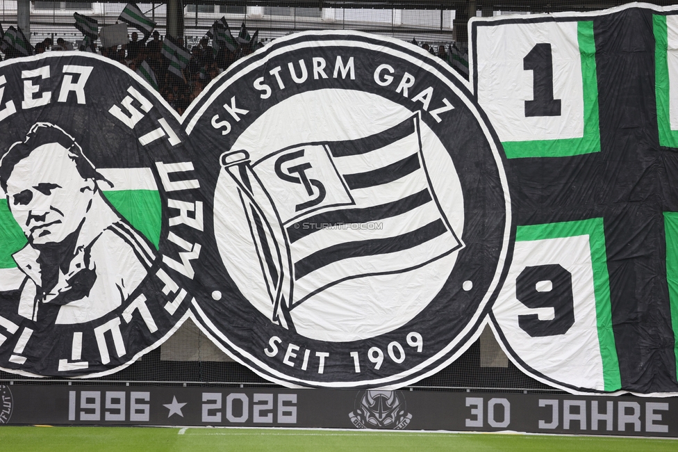Sturm Graz - LASK
Oesterreichische Fussball Bundesliga, 6. Runde, SK Sturm Graz - Linzer ASK, Stadion Graz-Liebenau, 13.09.2026. Foto zeigt Fans von Sturm mit einer Choreografie
