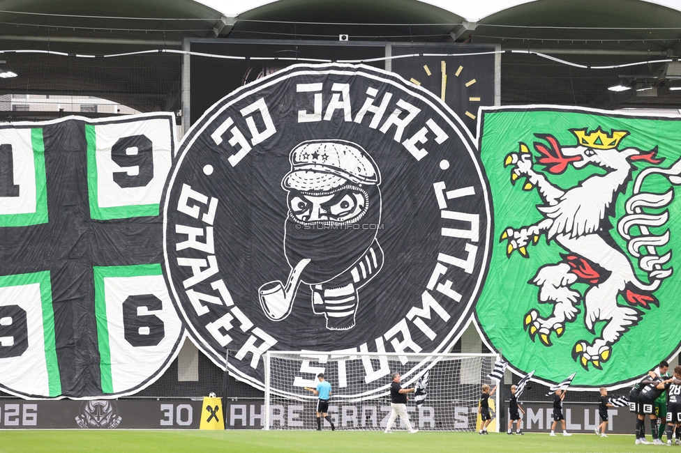 Sturm Graz - LASK
Oesterreichische Fussball Bundesliga, 6. Runde, SK Sturm Graz - Linzer ASK, Stadion Graz-Liebenau, 13.09.2026. Foto zeigt Fans von Sturm mit einer Choreografie

