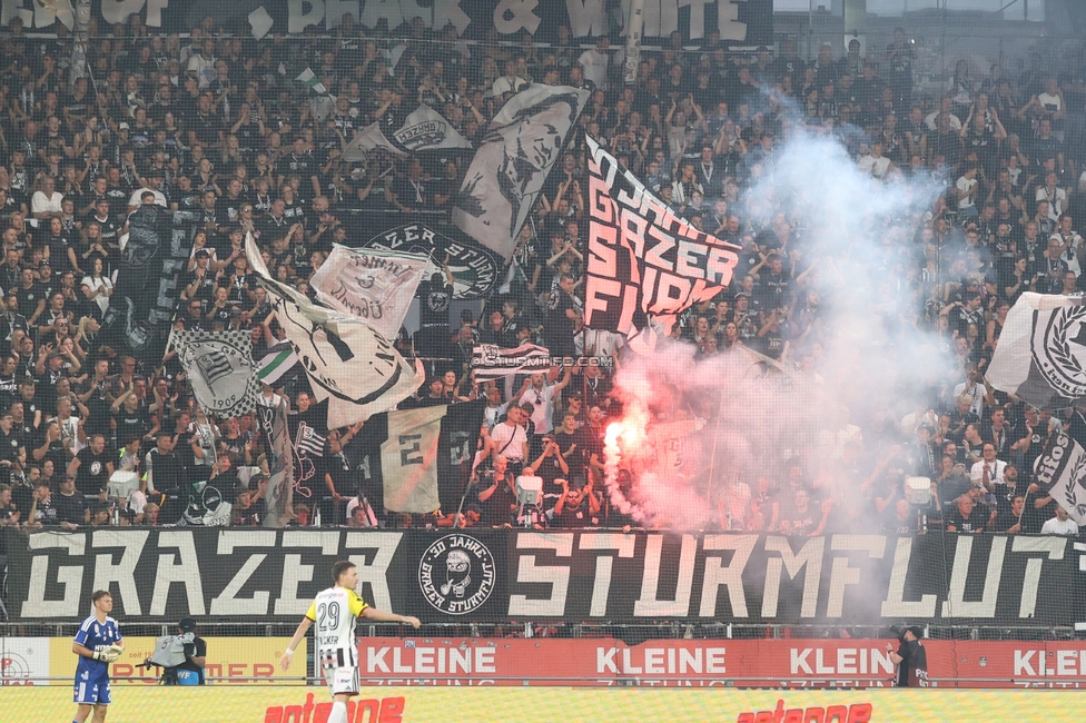 Sturm Graz - LASK
Oesterreichische Fussball Bundesliga, 6. Runde, SK Sturm Graz - Linzer ASK, Stadion Graz-Liebenau, 13.09.2026. Foto zeigt Fans von Sturm mit Pyrotechnik
