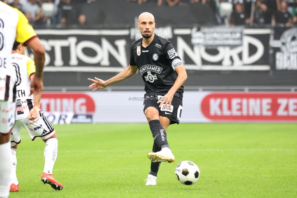 Sturm Graz - LASK
Oesterreichische Fussball Bundesliga, 6. Runde, SK Sturm Graz - Linzer ASK, Stadion Graz-Liebenau, 13.09.2026. Foto zeigt Jon Gorenc-Stankovic (Sturm)
