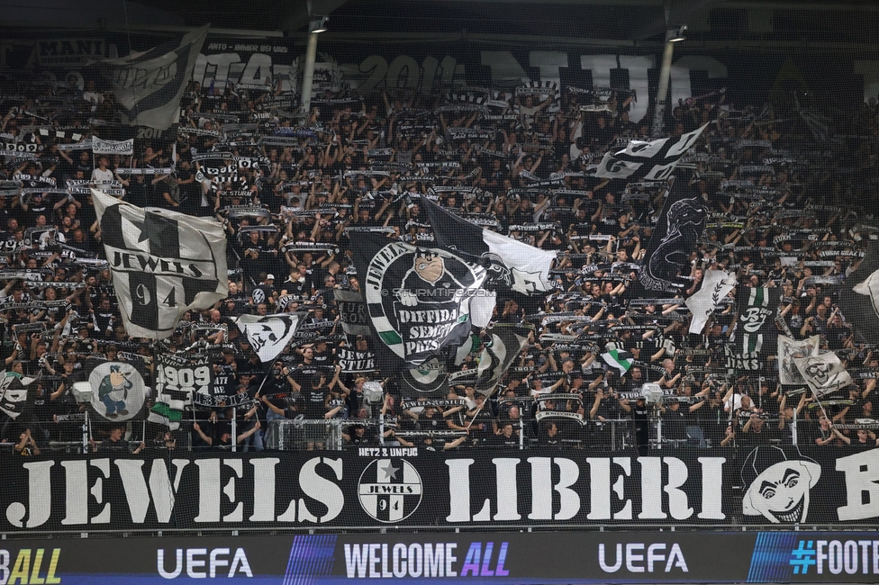 Sturm Graz - Stade Rennes
UEFA Europa League Gruppenphase 1. Spieltag, SK Sturm Graz - Stade Rennes Football Club, Stadion Graz-Liebenau Graz, 16.09.2026. Foto zeigt Fans von Sturm
