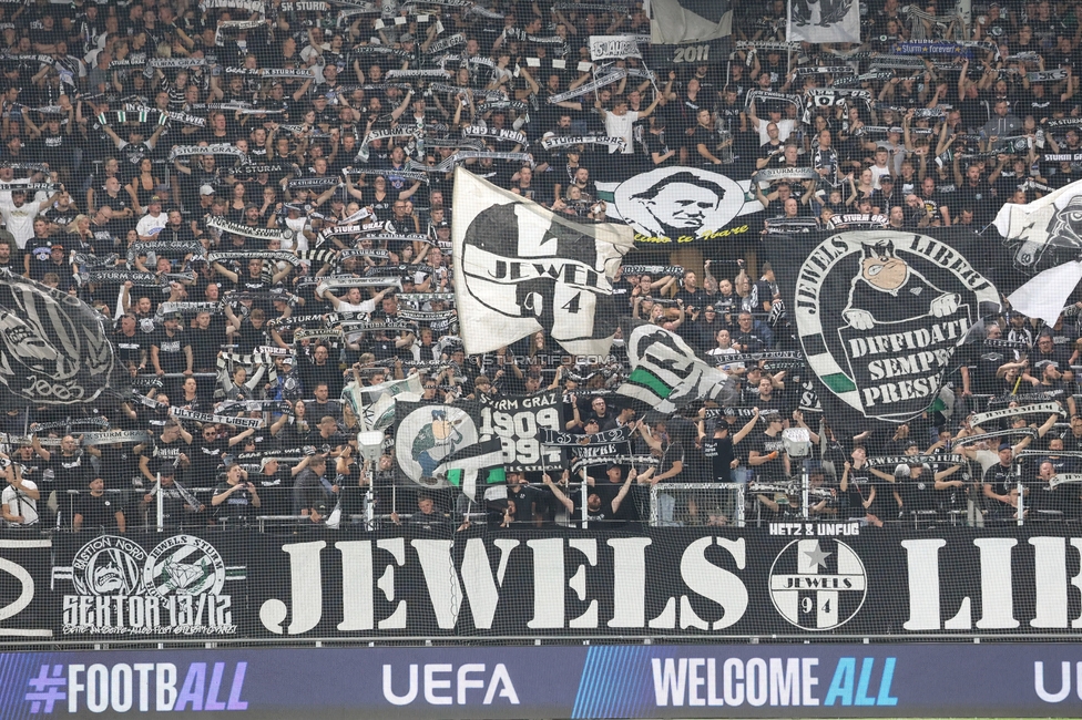 Sturm Graz - Stade Rennes
UEFA Europa League Gruppenphase 1. Spieltag, SK Sturm Graz - Stade Rennes Football Club, Stadion Graz-Liebenau Graz, 16.09.2026. Foto zeigt Fans von Sturm
