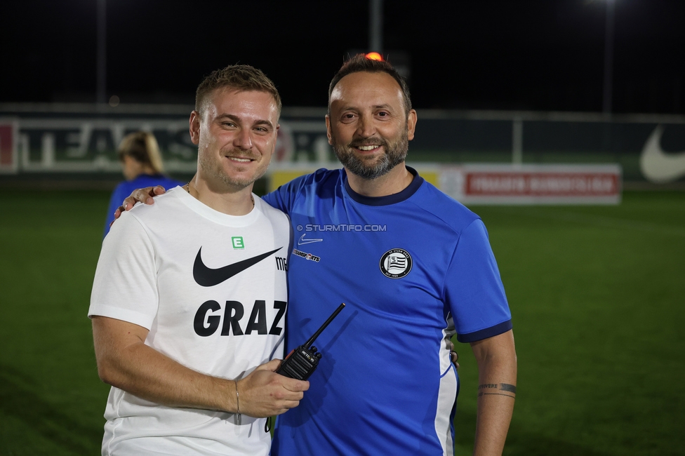 Sturm Frauen - Rapid
OEFB Frauen Bundesliga, 7. Runde, SK Sturm Graz Frauen - SK Rapid, Trainingszentrum Messendorf, 18.09.2026. Foto zeigt Michael Erlitz (Sportdirektor Sturm Frauen) und Hannes Thier (Scout Sturm Frauen)
