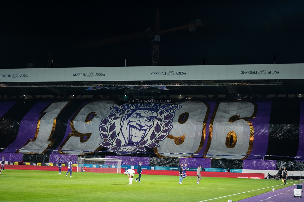 Austria Wien - Sturm Graz
Oesterreichische Fussball Bundesliga, 8. Runde, FK Austria Wien - SK Sturm Graz, Franz Horr Stadion Wien, 10.10.2026.

Foto zeigt Fans von Austria mit einer Choreografie
