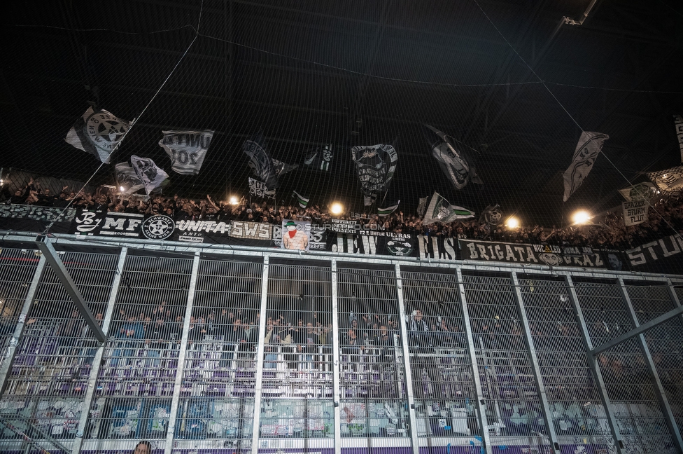 Austria Wien - Sturm Graz
Oesterreichische Fussball Bundesliga, 8. Runde, FK Austria Wien - SK Sturm Graz, Franz Horr Stadion Wien, 10.10.2026.

Foto zeigt Fans von Sturm
