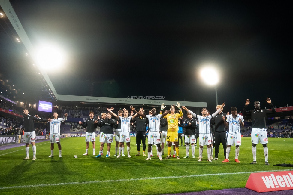 Austria Wien - Sturm Graz
Oesterreichische Fussball Bundesliga, 8. Runde, FK Austria Wien - SK Sturm Graz, Franz Horr Stadion Wien, 10.10.2026.

Foto zeigt die Mannschaft von Sturm

