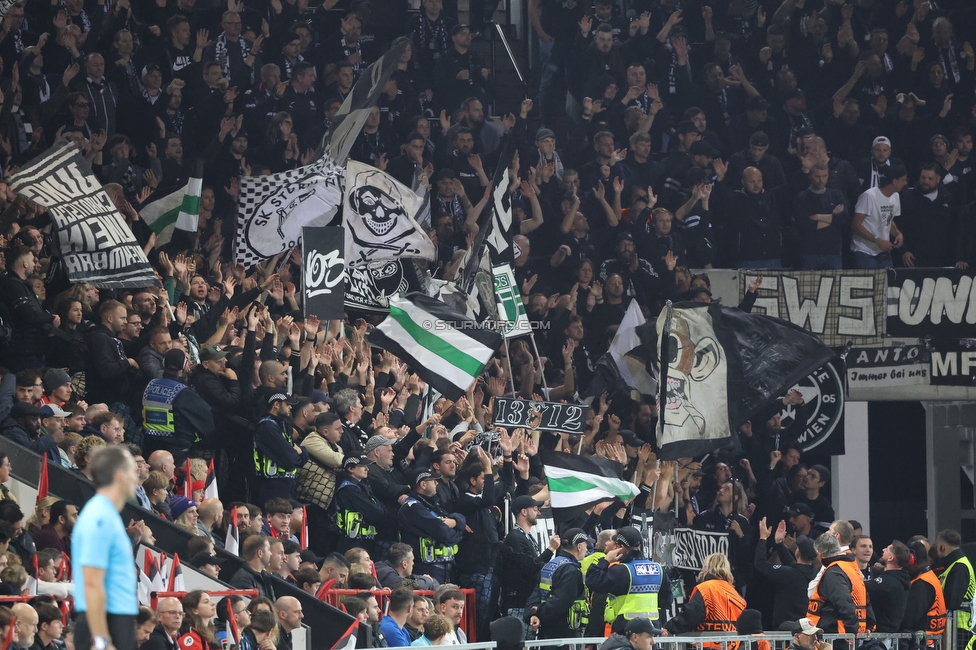 Bournemouth - Sturm Graz
UEFA Europa League Gruppenphase 2. Spieltag, AFC Bournemouth - SK Sturm Graz, Bournemouth Stadium, 15.10.2026. 

Foto zeigt Fans von Sturm
