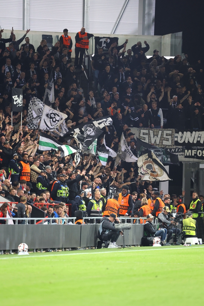Bournemouth - Sturm Graz
UEFA Europa League Gruppenphase 2. Spieltag, AFC Bournemouth - SK Sturm Graz, Bournemouth Stadium, 15.10.2026. 

Foto zeigt Fans von Sturm
