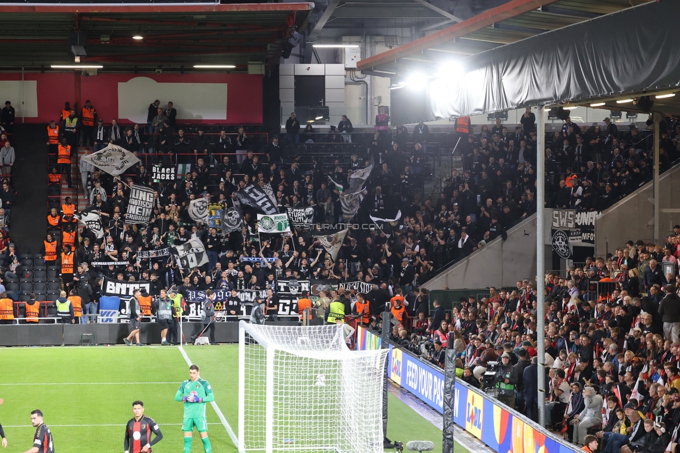 Bournemouth - Sturm Graz
UEFA Europa League Gruppenphase 2. Spieltag, AFC Bournemouth - SK Sturm Graz, Bournemouth Stadium, 15.10.2026. 

Foto zeigt Fans von Sturm
