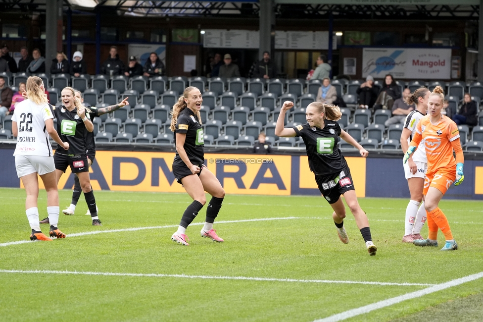Altach - Sturm Frauen
OEFB Frauen Bundesliga, 10. Runde, SC Rheindort Altach Frauen - SK Sturm Graz Frauen, Stadion Schnabelholz Altach, 18.10.2026

Foto zeigt Brigitta Pulins (Sturm Frauen) und Lena Breznik (Sturm Frauen)
