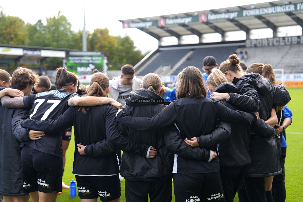 Altach - Sturm Frauen
OEFB Frauen Bundesliga, 10. Runde, SC Rheindort Altach Frauen - SK Sturm Graz Frauen, Stadion Schnabelholz Altach, 18.10.2026

Foto zeigt die Mannschaft der Sturm Frauen

