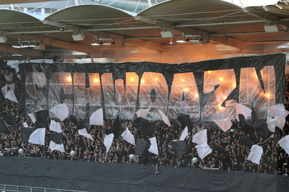 Sturm Graz - GAK
Oesterreichische Fussball Bundesliga, 9. Runde, SK Sturm Graz - Grazer AK, Stadion Graz-Liebenau, 18.10.2026. Foto zeigt Fans von Sturm mit einer Choreografie
Schlüsselwörter: pyrotechnik