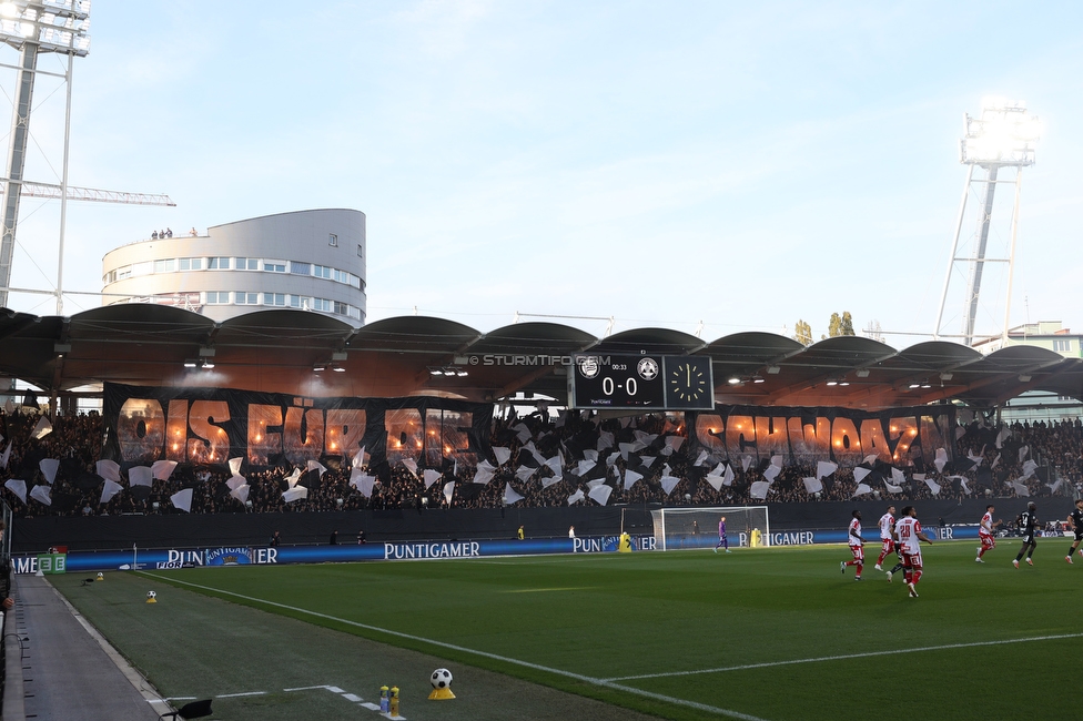 Sturm Graz - GAK
Oesterreichische Fussball Bundesliga, 9. Runde, SK Sturm Graz - Grazer AK, Stadion Graz-Liebenau, 18.10.2026. 

Foto zeigt Fans von Sturm mit einer Choreografie
