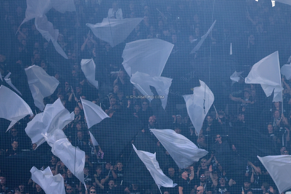 Sturm Graz - GAK
Oesterreichische Fussball Bundesliga, 9. Runde, SK Sturm Graz - Grazer AK, Stadion Graz-Liebenau, 18.10.2026. 

Foto zeigt Fans von Sturm mit einer Choreografie
