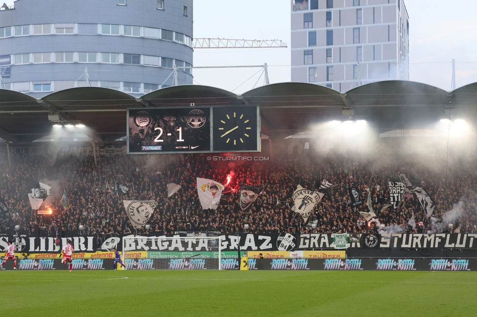 Sturm Graz - GAK
Oesterreichische Fussball Bundesliga, 9. Runde, SK Sturm Graz - Grazer AK, Stadion Graz-Liebenau, 18.10.2026. 

Foto zeigt Fans von Sturm
