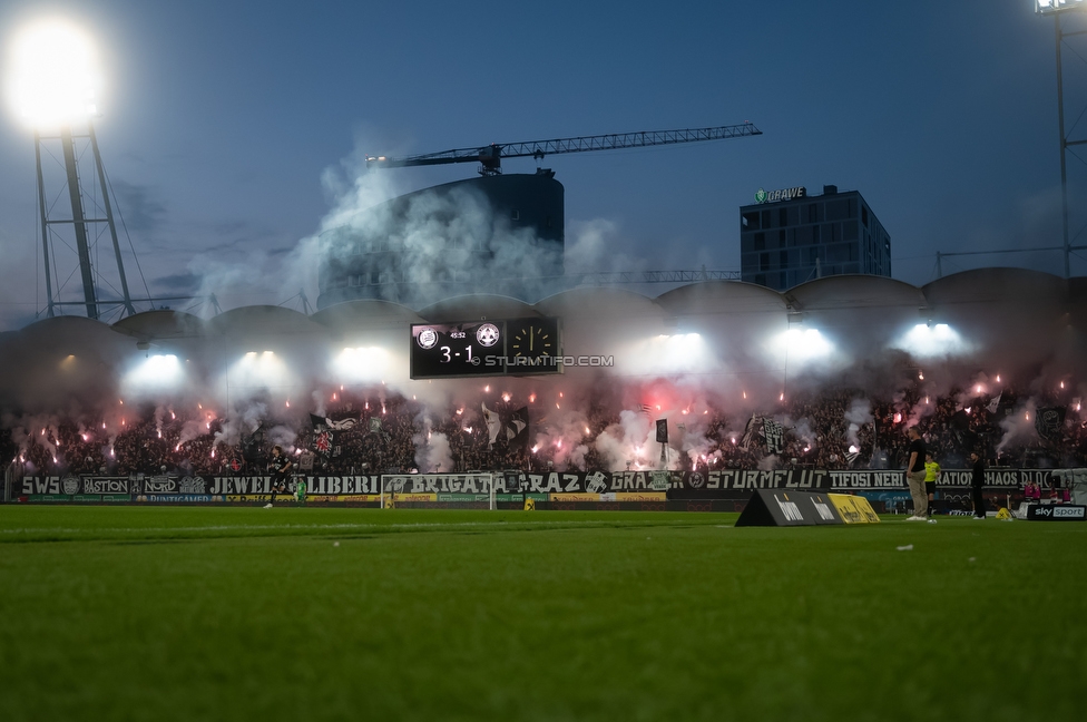 Sturm Graz - GAK
Oesterreichische Fussball Bundesliga, 9. Runde, SK Sturm Graz - Grazer AK, Stadion Graz-Liebenau, 18.10.2026. Foto zeigt Fans von Sturm mit einer Choreografie
Schlüsselwörter: pyrotechnik