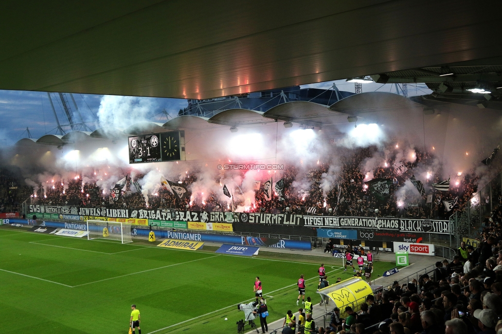 Sturm Graz - GAK
Oesterreichische Fussball Bundesliga, 9. Runde, SK Sturm Graz - Grazer AK, Stadion Graz-Liebenau, 18.10.2026. Foto zeigt Fans von Sturm mit einer Choreografie
Schlüsselwörter: pyrotechnik