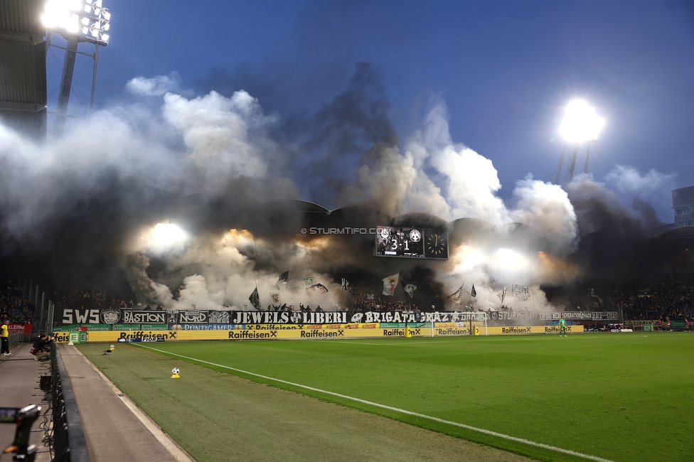 Sturm Graz - GAK
Oesterreichische Fussball Bundesliga, 9. Runde, SK Sturm Graz - Grazer AK, Stadion Graz-Liebenau, 18.10.2026. Foto zeigt Fans von Sturm mit Pyrotechnik
