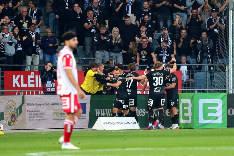 Sturm Graz - GAK
Oesterreichische Fussball Bundesliga, 9. Runde, SK Sturm Graz - Grazer AK, Stadion Graz-Liebenau, 18.10.2026. 

Foto zeigt Luca Weinhandl (Sturm)
Schlüsselwörter: torjubel