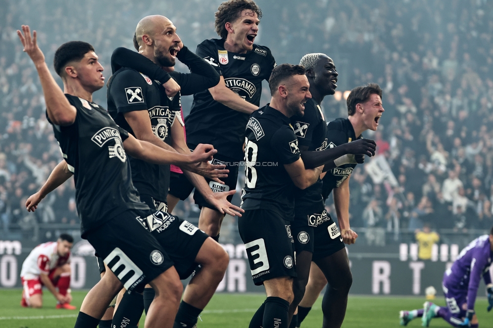 Sturm Graz - GAK
Oesterreichische Fussball Bundesliga, 9. Runde, SK Sturm Graz - Grazer AK, Stadion Graz-Liebenau, 18.10.2026. Foto zeigt die Mannschaft von Sturm
Schlüsselwörter: torjubel#