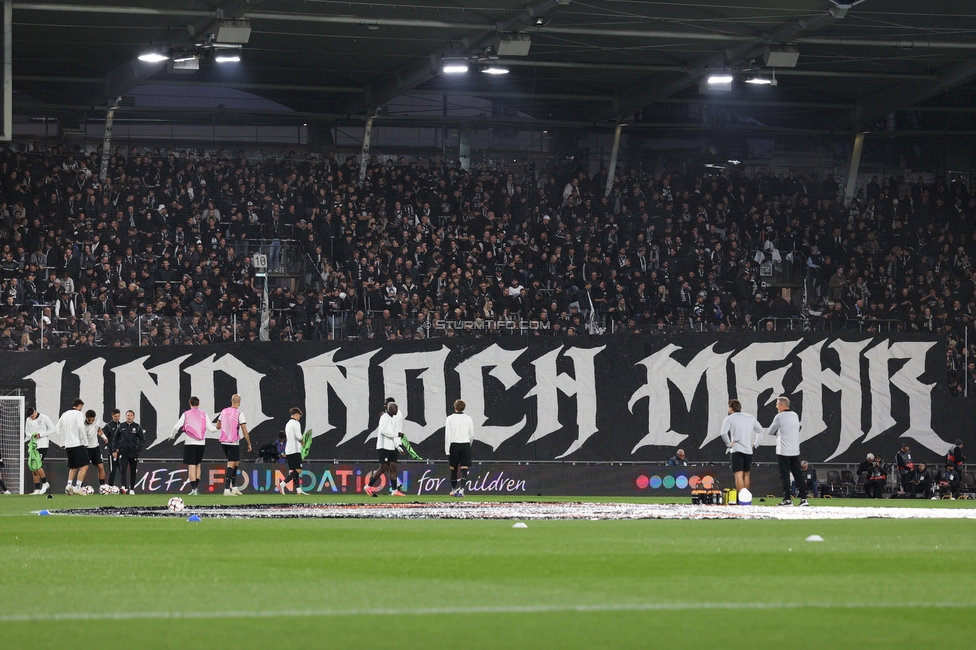 Sturm Graz - Marseille
UEFA Europa League Gruppenphase 3. Spieltag, SK Sturm Graz - Olympique de Marseille, Stadion Graz-Liebenau Graz, 22.10.2026. Foto zeigt Fans von Sturm mit einer Choreografie
