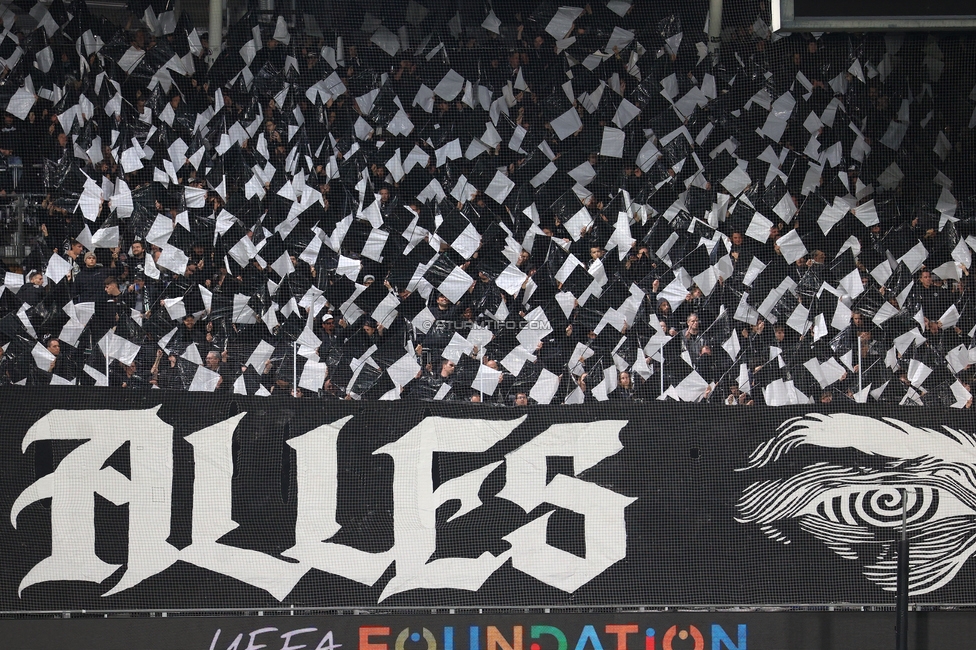 Sturm Graz - Marseille
UEFA Europa League Gruppenphase 3. Spieltag, SK Sturm Graz - Olympique de Marseille, Stadion Graz-Liebenau Graz, 22.10.2026. Foto zeigt Fans von Sturm mit einer Choreografie
