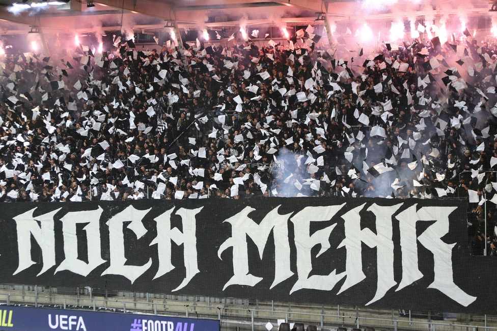 Sturm Graz - Marseille
UEFA Europa League Gruppenphase 3. Spieltag, SK Sturm Graz - Olympique de Marseille, Stadion Graz-Liebenau Graz, 22.10.2026. Foto zeigt Fans von Sturm mit einer Choreografie

