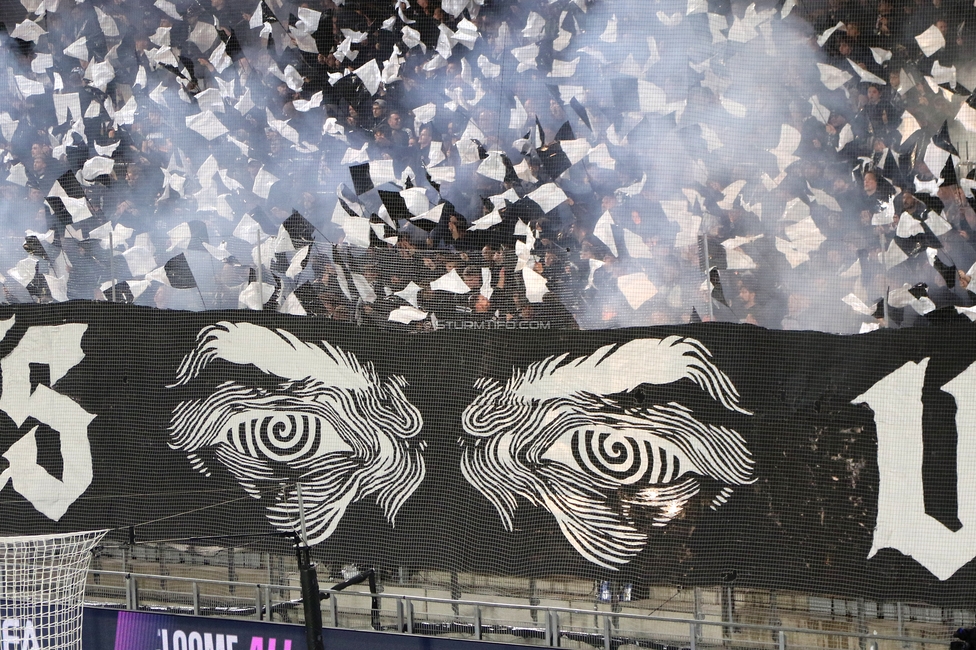 Sturm Graz - Marseille
UEFA Europa League Gruppenphase 3. Spieltag, SK Sturm Graz - Olympique de Marseille, Stadion Graz-Liebenau Graz, 22.10.2026. Foto zeigt Fans von Sturm mit einer Choreografie

