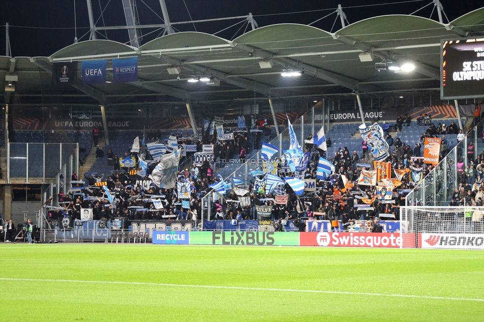 Sturm Graz - Marseille
UEFA Europa League Gruppenphase 3. Spieltag, SK Sturm Graz - Olympique de Marseille, Stadion Graz-Liebenau Graz, 22.10.2026. Foto zeigt Fans von Marseille
