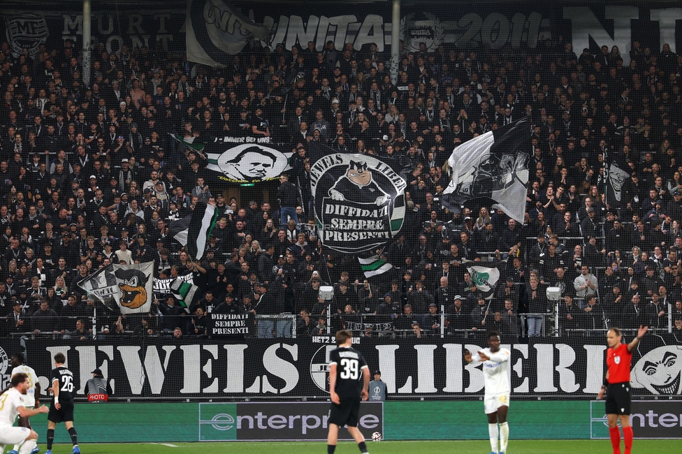 Sturm Graz - Marseille
UEFA Europa League Gruppenphase 3. Spieltag, SK Sturm Graz - Olympique de Marseille, Stadion Graz-Liebenau Graz, 22.10.2026. Foto zeigt Fans von Sturm
