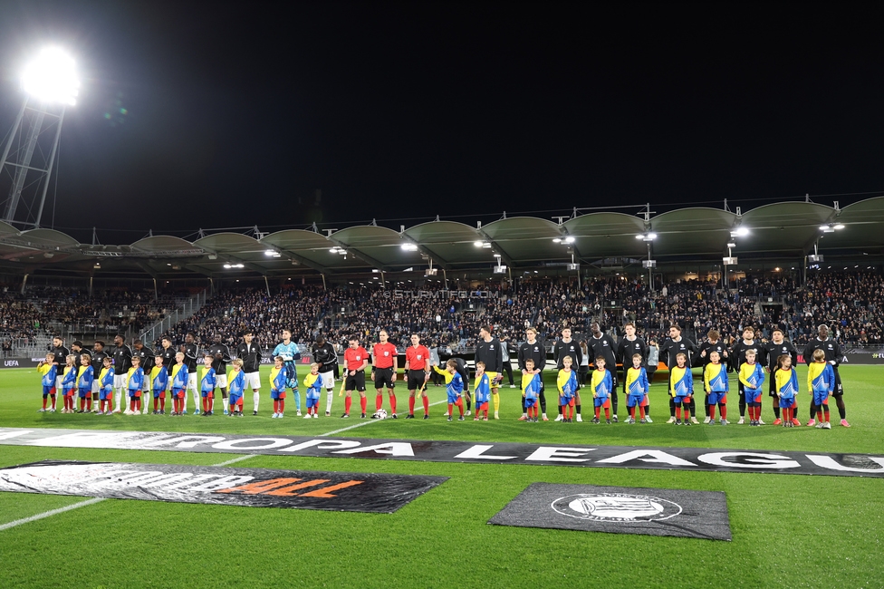 Sturm Graz - Marseille
UEFA Europa League Gruppenphase 3. Spieltag, SK Sturm Graz - Olympique de Marseille, Stadion Graz-Liebenau Graz, 22.10.2026. Foto zeigt die Mannschaft von Sturm
